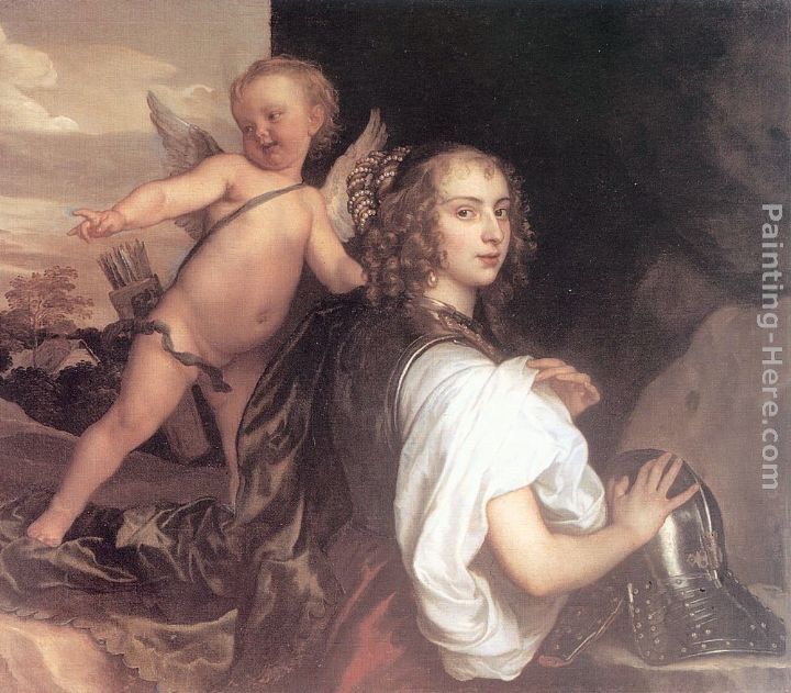 Sir Antony van Dyck Portrait of a Girl as Erminia Accompanied by Cupid